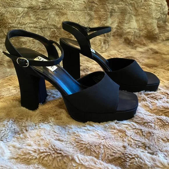 Mix It Black Platform Sandals Size 6 1/2 - Picture 7 of 11